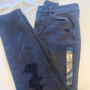 American Eagle black distressed super stretch jegging size 8